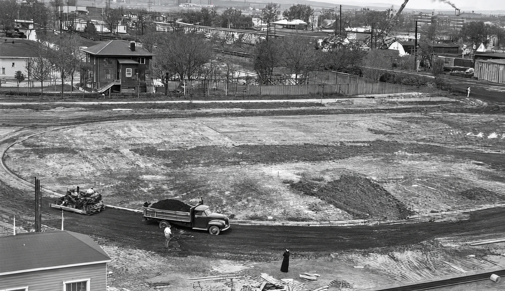 Construction de la piste en 1946