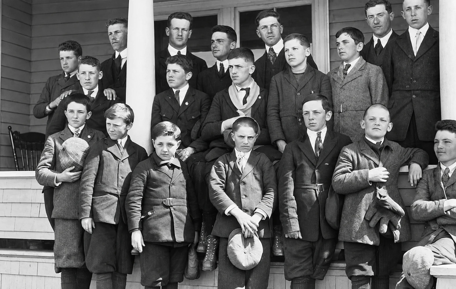 Juvenists on an outing in Comeauville, 1918