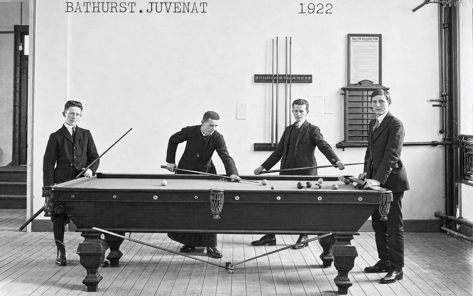 A game of billiards, 1922
