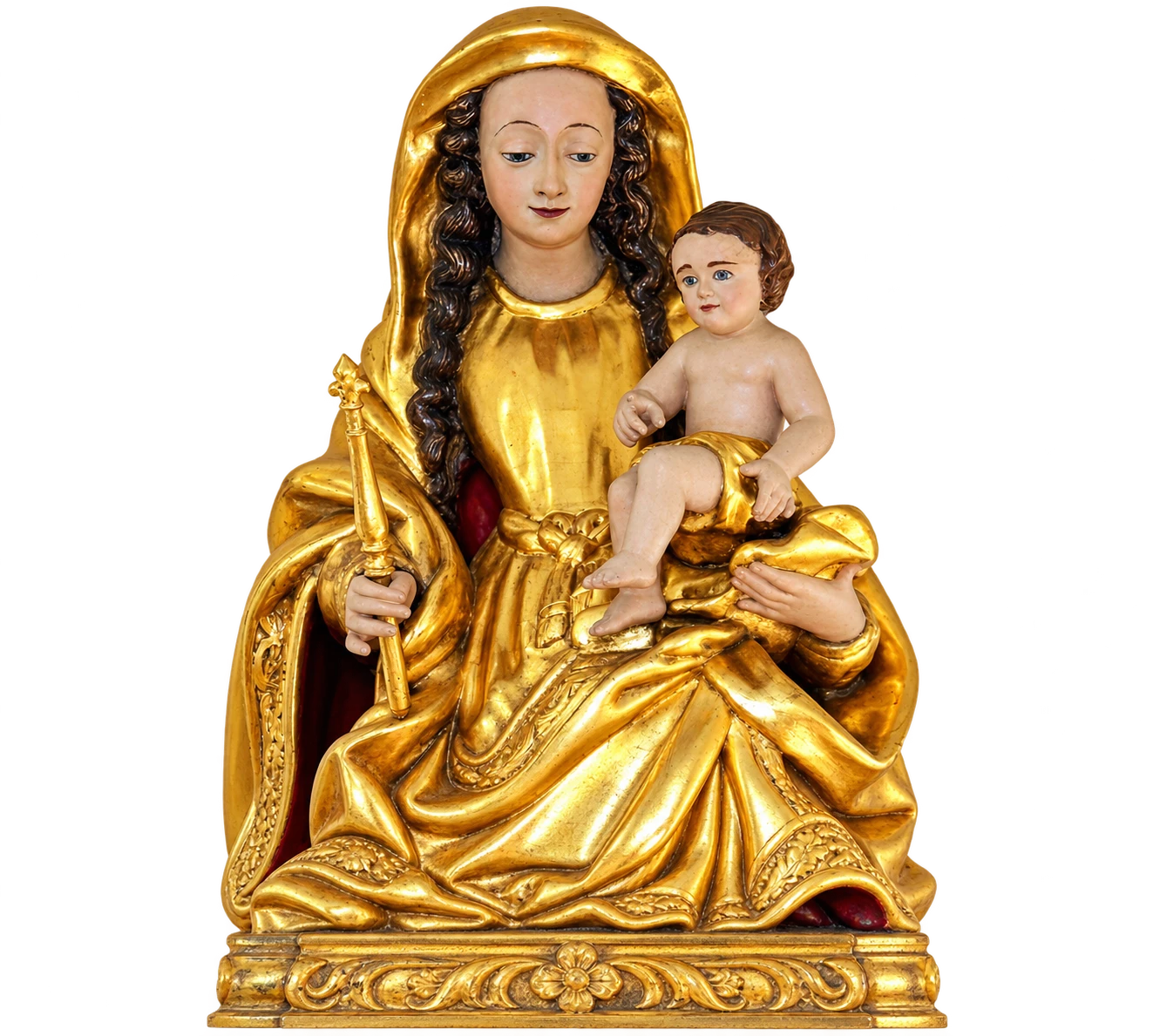 Statua della Vergine Maria e di Gesù Bambino.